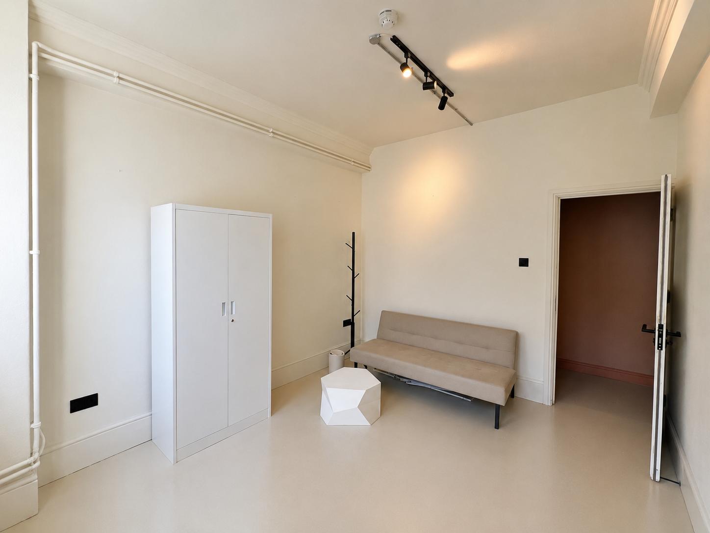 The Self-Tape Room — sofa and storage